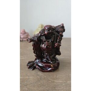 VINTAGE‎ RESIN TRAVELING BUDDHA FIGURE 3.5"